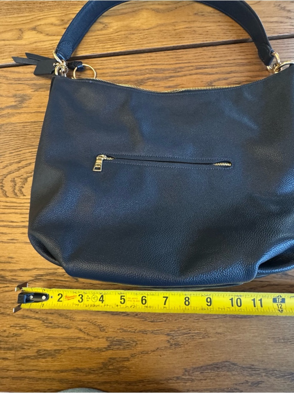 Coach Skylar Hobo Handbag Shoulder Bag Navy Blue Gold Hardware Pebble classy - Picture 9 of 16